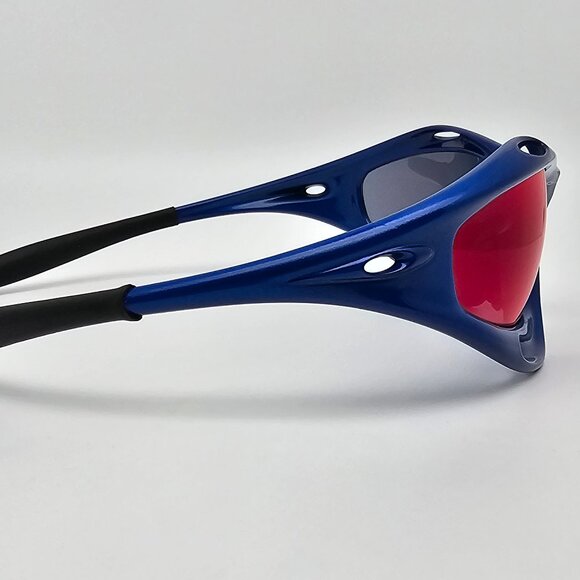 *SOLD* Oakley 04-600 Racing Jacket Gen 2 New Blue Frame +Red Iridium Sunglasses - Picture 6 of 14
